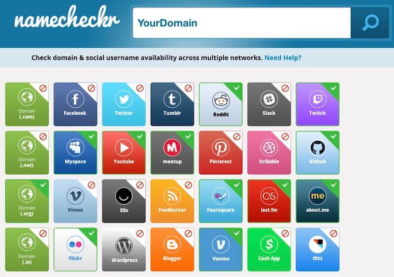 Check domain and social media username availability