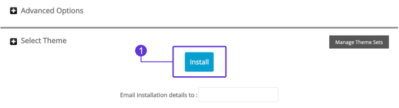 WordPress install button