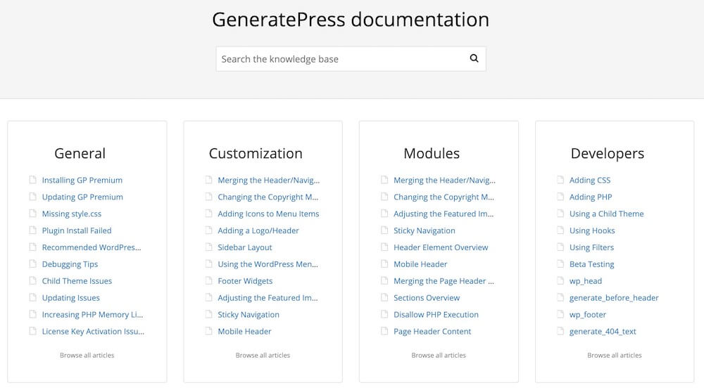 GeneratePress Documentation