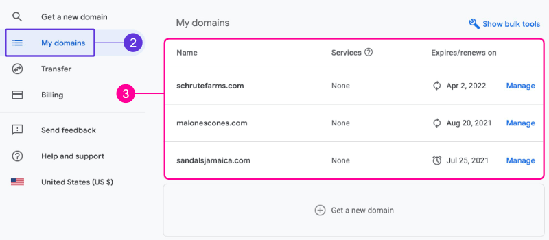My domains