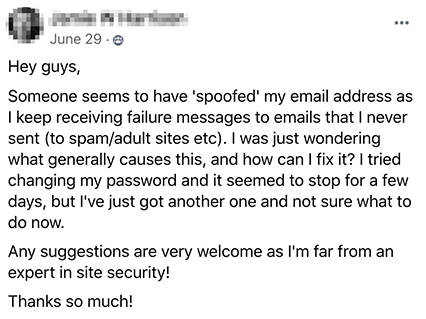 Email spoofing FBC