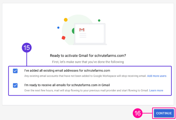 Activate Gmail confirmation