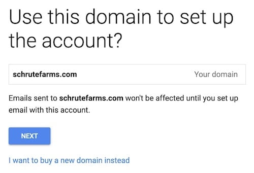 Confirm domain