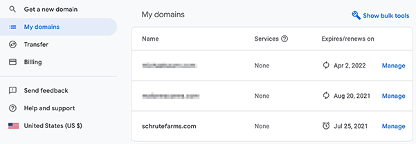Select domain