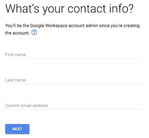 Enter contact info