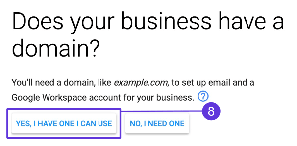 Select if you have a domain